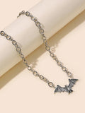 Vintage Punk Gothic Bat Chain Necklace for Women