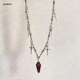 Coffin Plate Goth Earrings/Necklace for Halloween