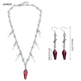 Coffin Plate Goth Earrings/Necklace for Halloween