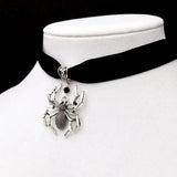 Spider Pendant Necklace Gothic Vintage Halloween Jewelry