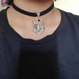 Spider Pendant Necklace Gothic Vintage Halloween Jewelry