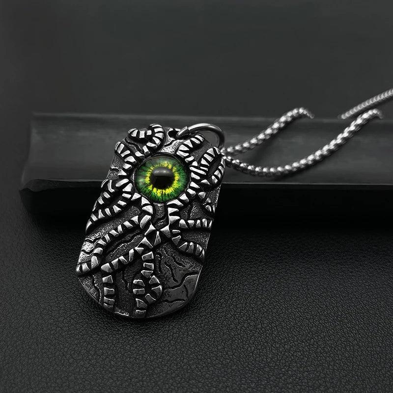 Retro Halloween Evil Eye Men Pendant Necklace