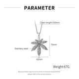 Men Leaf Pendant Christian Necklace Stainless Steel Jewelry