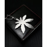 Men Leaf Pendant Christian Necklace Stainless Steel Jewelry