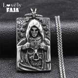 Masked Death Satan Cross Skeleton Skull Necklace Pendant