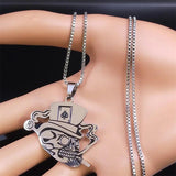 Skull Head Poker Necklace for Men Stainless Steel Pendant Necklaces