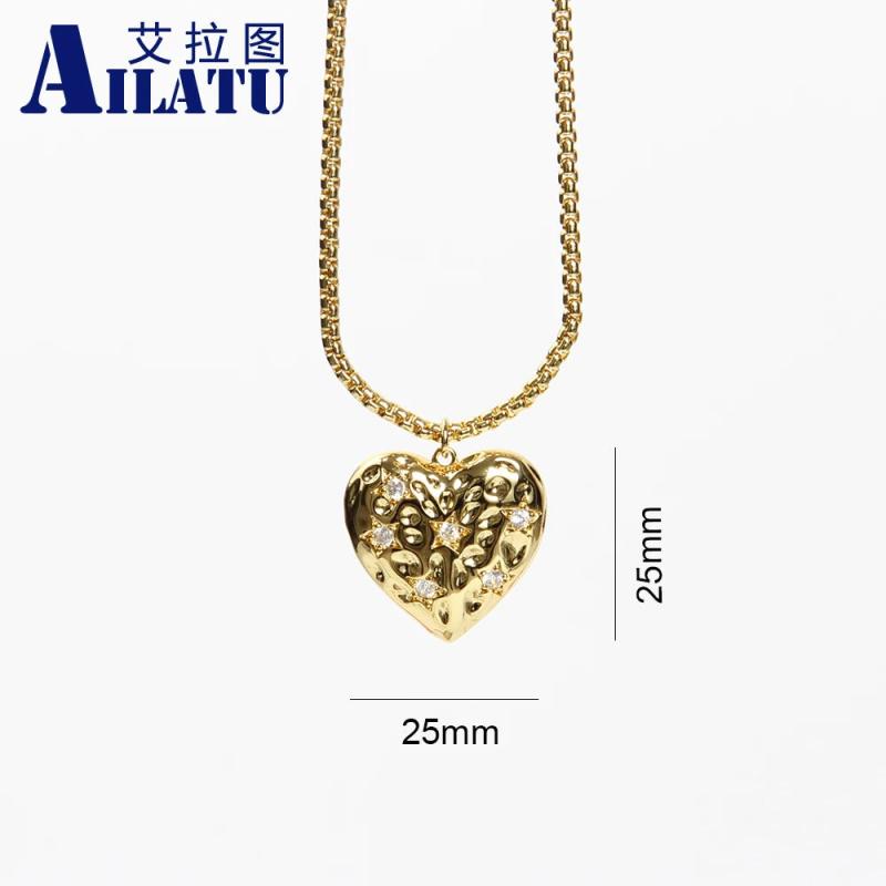 Heart Pendant Necklace Cz Jewelry Ball Halloween Gift