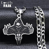 Gothic Satan Death Demon Skull Necklace for Men