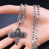 Gothic Satan Death Demon Skull Necklace for Men