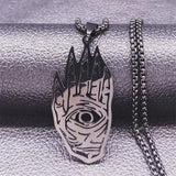 Demon Hand Eye Stainless Steel Long Necklace Halloween Gift