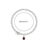 Spider Pendant Long Necklace Gothic Spider Blood Drop Clavicle Chain