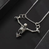 Halloween Punk Skull Necklace for Vintage Style Party