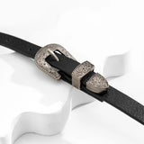 Gothic PU Leather Buckle Choker Necklace for Women
