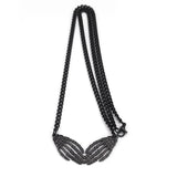 Gothic Skull Skeleton Hand Necklace Stainless Steel Goth Grunge
