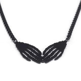 Gothic Skull Skeleton Hand Necklace Stainless Steel Goth Grunge