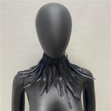 Gothic Lace Feather Necklace Scarf Choker