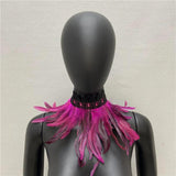 Gothic Lace Feather Necklace Scarf Choker
