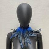 Gothic Lace Feather Necklace Scarf Choker