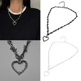 Gothic Thorns Heart Pendant Choker