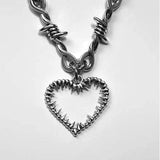 Gothic Thorns Heart Pendant Choker