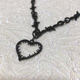 Gothic Thorns Heart Pendant Choker