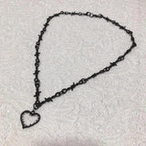 Gothic Thorns Heart Pendant Choker