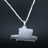 Halloween Magic Hat Cat Silver Stainless Steel Statement Necklace