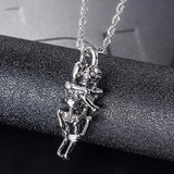 Skull Skeleton Pendant Stainless Steel Necklace Biker Halloween
