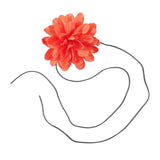 Multicolor Rose Flower Collarbone Chain Halloween Lace-up Necklace