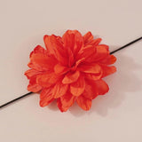Multicolor Rose Flower Collarbone Chain Halloween Lace-up Necklace