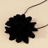 Multicolor Rose Flower Collarbone Chain Halloween Lace-up Necklace
