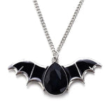 Punk Halloween Bat Necklace Red Zircon Pendant Chain Jewelry Gift