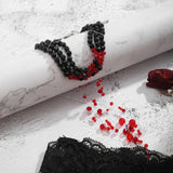Gothic Red Crystal Tassel Choker Necklace Halloween Jewelry