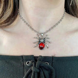 Y2k Crystal Drip Pendant Necklace Halloween Jewelry