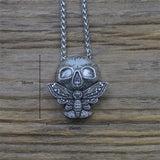 Skull Moth Butterfly Necklace Halloween Gift