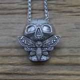 Skull Moth Butterfly Necklace Halloween Gift