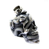 Stainless Steel Skull & Snake Necklace Halloween Personality Skull Pendant