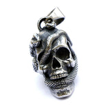 Stainless Steel Skull & Snake Necklace Halloween Personality Skull Pendant