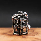 Gothic Prison Skull Pendant Necklace Stainless Steel