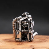 Gothic Prison Skull Pendant Necklace Stainless Steel