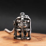 Gothic Prison Skull Pendant Necklace Stainless Steel