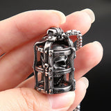 Gothic Prison Skull Pendant Necklace Stainless Steel