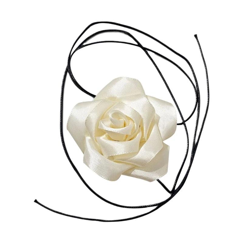 Camellia Necklace Collarbone Chain Wax Rope Choker Wedding Halloween Jewelry