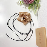 Camellia Necklace Collarbone Chain Wax Rope Choker Wedding Halloween Jewelry