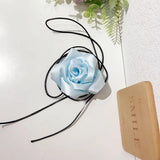 Camellia Necklace Collarbone Chain Wax Rope Choker Wedding Halloween Jewelry