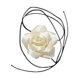 Camellia Necklace Collarbone Chain Wax Rope Choker Wedding Halloween Jewelry