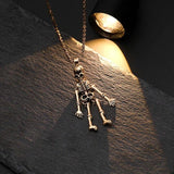 2Pcs Skeleton Skull Necklaces BFF Halloween Jewelry Bestie Sister Couples