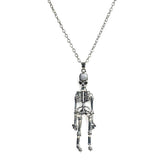 2Pcs Skeleton Skull Necklaces BFF Halloween Jewelry Bestie Sister Couples