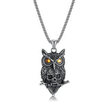 Gothic Viking Owl Skull Men's Pendant Necklace