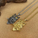 Gothic Viking Owl Skull Men's Pendant Necklace